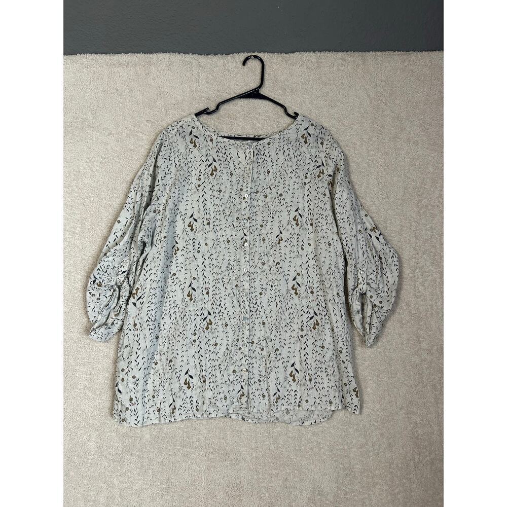 Women’s Cynthia Rowley linen printed plus size top. 2xl. Long sleeve or 3/4